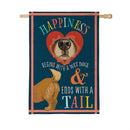 Pet Central Happiness Begins Dog Suede Flag House