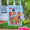 It's Time To Bloom Suede Garden Flag