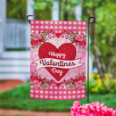 Checks & Swirls Valentines Suede Garden Flag