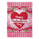Checks & Swirls Valentines Suede Garden Flag