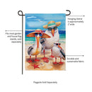 Seagull Beach Family Suede Garden Flag