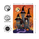 Haunted House Nighttime Suede Flag Garden