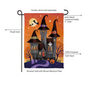 Haunted House Nighttime Suede Flag Garden