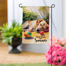 Dog Days Of Summer Suede Garden Flag