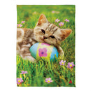 Easter Kitten Suede Garden Flag