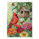 Spring Cardinal Time Suede House Flag