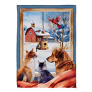 Winter Farmhouse Friends Suede Flag Garden