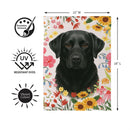 Pet Central Floral Black Lab Suede Flag Garden