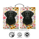 Pet Central Floral Black Lab Suede Flag Garden