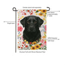 Pet Central Floral Black Lab Suede Flag Garden