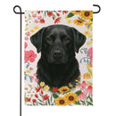 Pet Central Floral Black Lab Suede Flag Garden