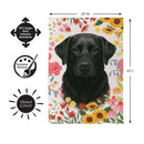 Pet Central Floral Black Lab Suede Flag House