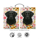 Pet Central Floral Black Lab Suede Flag House