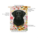 Pet Central Floral Black Lab Suede Flag House