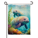 Sea Manatees Suede Garden Flag
