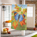 Blue Fall Beauty Suede Flag House