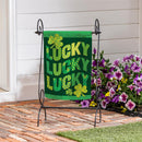 Triple Lucky Suede Garden Flag