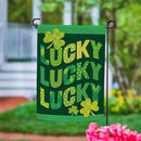 Triple Lucky Suede Garden Flag