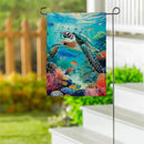 Aquatic Life Suede Garden Flag