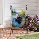 Otter Family Suede Garden Flag