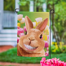 Cheesy Bunny Suede Garden Flag