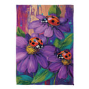 Zinnia & Ladybugs Suede House Flag