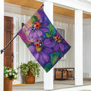 Zinnia & Ladybugs Suede House Flag