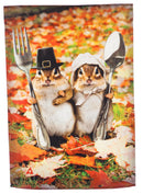 Thanksgiving Gothic Chipmunks Suede Garden Flag Garden