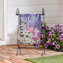 Risen Easter Dove Suede Garden Flag