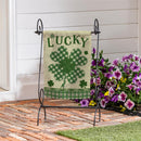 Lucky Clover Suede Garden Flag