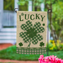 Lucky Clover Suede Garden Flag