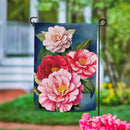 Multicolor Camellias Suede Garden Flag