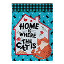 Home Is Where The Cat Is Suede Garden Flag