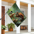 Foraging Squirrel Suede House Flag