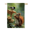 Foraging Squirrel Suede House Flag