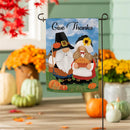 Thanksgiving Harvest Gnomes Suede Flag Garden