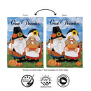 Thanksgiving Harvest Gnomes Suede Flag Garden