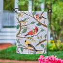 Cottage Garden Birds Suede Garden Flag
