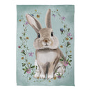 Vintage Floral Hare Suede Garden Flag