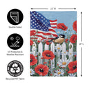 Patriotic Poppies & Bird Suede Garden Flag
