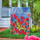 Red Tulip Sky Suede Garden Flag