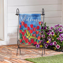Red Tulip Sky Suede Garden Flag