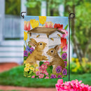Bunny Beehive Suede Garden Flag