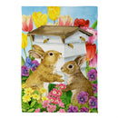 Bunny Beehive Suede Garden Flag