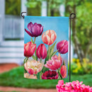 Tulip Palooza Suede Garden Flag