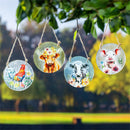 Hillside Pasture Suncatcher, Hand-painted Round Farm Animals Suncatcher, 5.5", Asst of 4, CDU