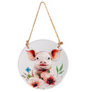 Hillside Pasture Suncatcher, Hand-painted Round Farm Animals Suncatcher, 5.5", Asst of 4, CDU