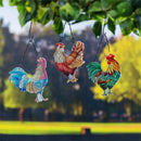 Hillside Pasture Suncatcher, Glass Rooster, 4.5", Asst of 3, CDU