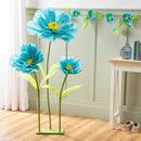 Cottage Garden Decor Paper Blue Flower, 56"H
