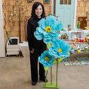 Cottage Garden Decor Paper Blue Flower, 56"H